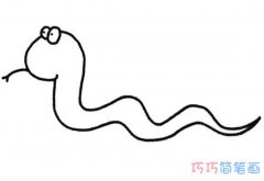 卡通小蛇怎么画简单好看_蛇的画法简笔画图片