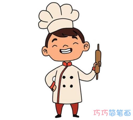 卡通厨师怎么画简单_厨师简笔画图片
