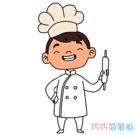 卡通厨师怎么画简单_厨师简笔画图片