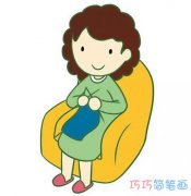 手绘妈妈的画法涂色简单漂亮_妈妈简笔画图片