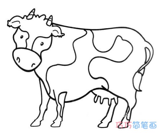 奶牛怎么画简单好看_奶牛简笔画图片