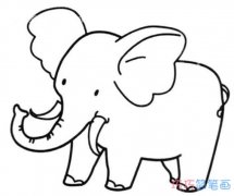 长鼻子大象的画法手绘简单_可爱小象简笔画图片