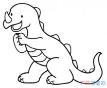 怎么画恐龙手绘简单可爱_卡通恐龙简笔画图片
