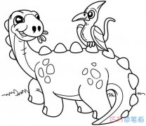 卡通恐龙素描怎么画简单好看_恐龙简笔画图片