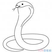 素描眼镜蛇的画法手绘简单 眼镜蛇怎么画简笔画图片