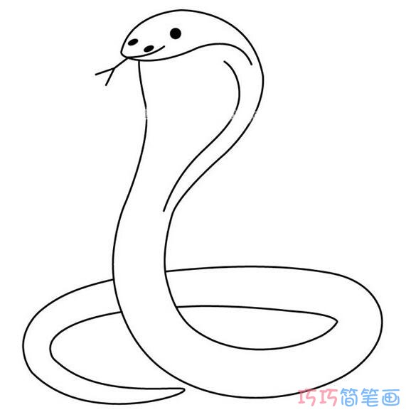 眼镜蛇怎么画简单_眼镜蛇简笔画图片