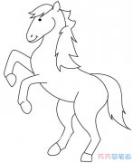 骏马奔腾素描怎么画好看_简单骏马的画法图片