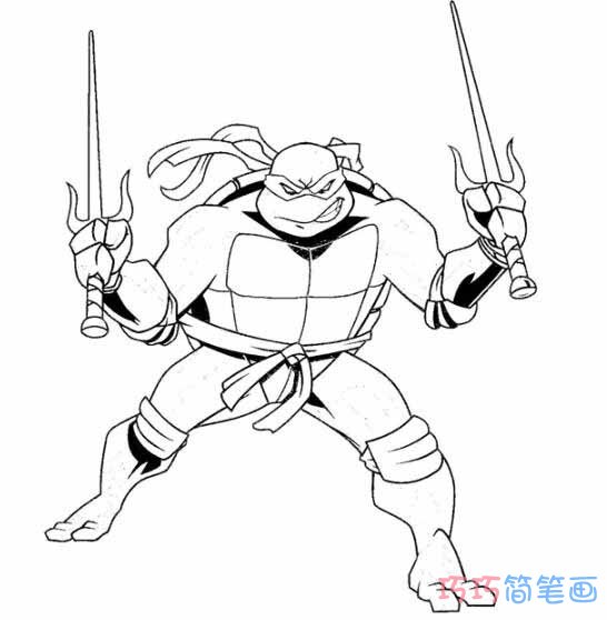 忍者神龟素描怎么画好看_忍者神龟简笔画图片