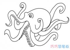 手绘章鱼简笔画图片 简单小章鱼的画法步骤图