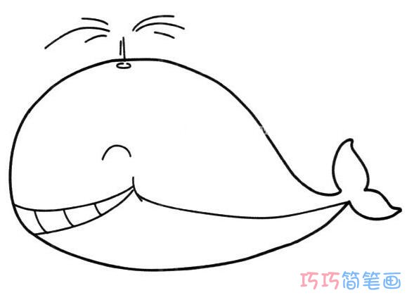 可爱大鲸鱼怎么画简单易学_鲸鱼简笔画图片