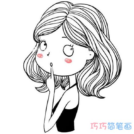 时尚小女孩怎么画简单_小女孩简笔画图片