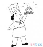 素描厨师的画法手绘教程简单 厨师怎么画简笔画图片