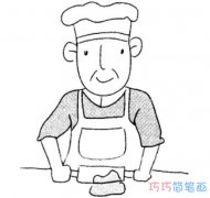 怎么画厨师素描简单可爱 卡通厨师简笔画图片