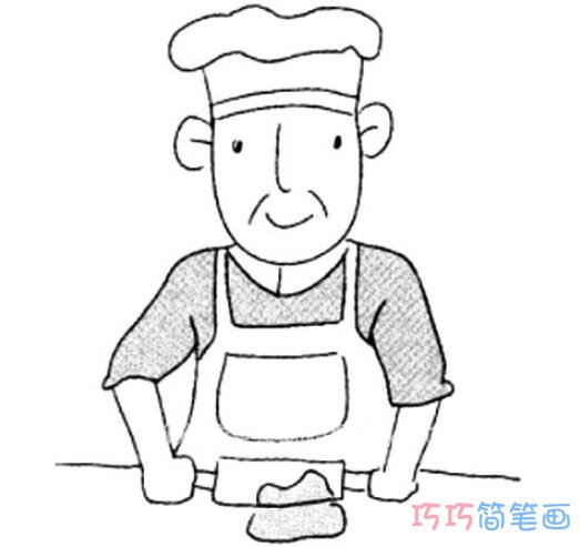 厨师怎么画好看易学_厨师简笔画图片