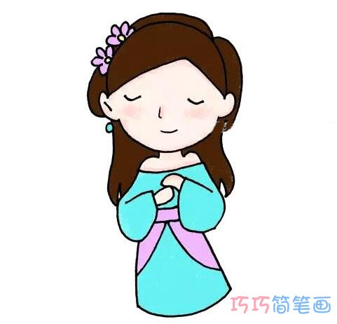 古代小女生怎么画可爱_带步骤图女生简笔画图片