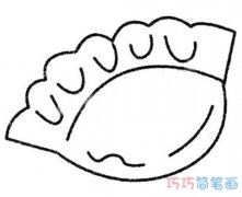 春节饺子的画法步骤图简单易学_饺子的画法简笔画图片