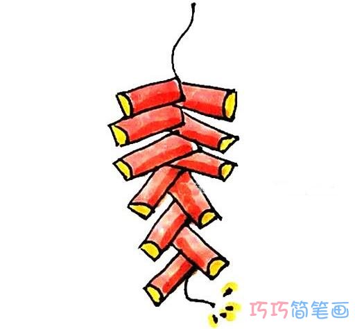 新年放鞭炮怎么画可爱简单_鞭炮简笔画图片