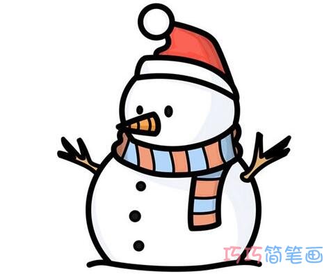 圣诞小雪人怎么画简单好看_雪人简笔画图片