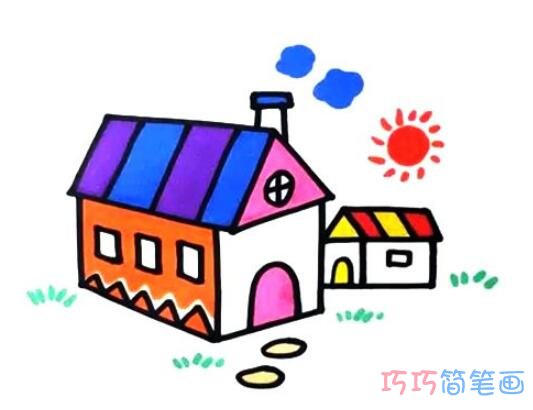 漂亮小房子怎么画可爱简单_小房子简笔画图片