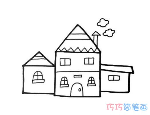 别墅怎么画简单易学_彩色别墅简笔画图片