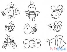 各种小蜜蜂的画法要怎么画_带步骤图蜜蜂简笔画图片