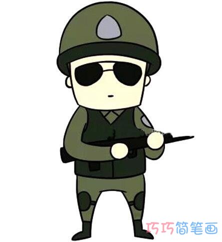 拿枪的士兵怎么画简单好看_士兵简笔画图片