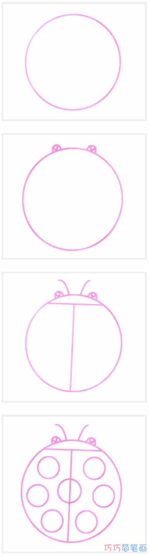 七星瓢虫怎么画简单易学_带步骤图七星瓢虫简笔画图片