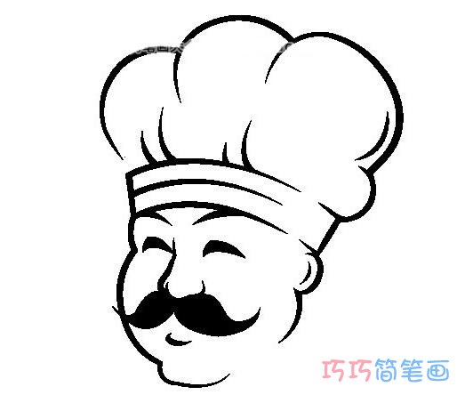 厨师头像怎么画好看_厨师简笔画图片