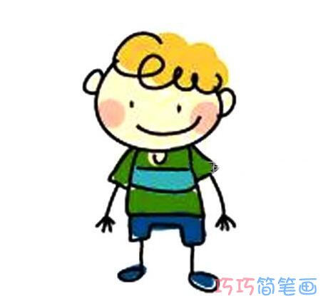 卡通小男孩怎么画简单可爱_小男孩简笔画图片