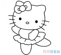 开心kitty猫怎么画简单可爱_凯蒂猫简笔画图片