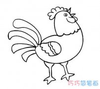 怎么画大公鸡素描简单可爱_卡通大公鸡简笔画图片