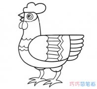 如何画美丽大公鸡简单漂亮_卡通大公鸡简笔画图片
