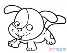 如何画可爱小狗简单易学_卡通小狗简笔画图片