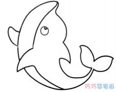 可爱小海豚简笔画图片 跳跃小海豚素描怎么画简单好看