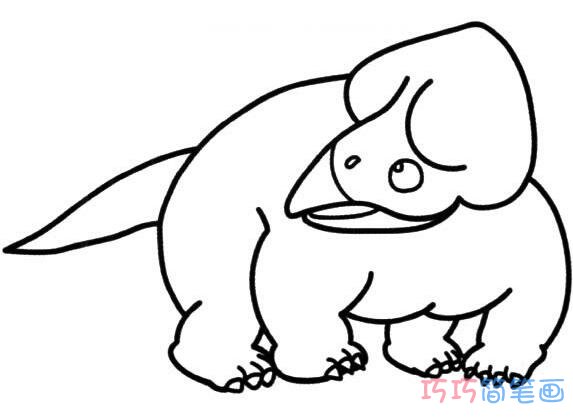 三角恐龙怎么画好看可爱_恐龙简笔画图片