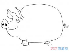 手绘大母猪的简单画法_猪的简笔画图片