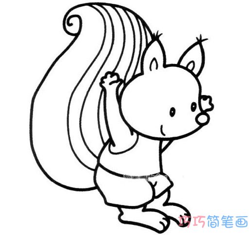  卡通小松鼠怎么画好看可爱_小松鼠简笔画图片