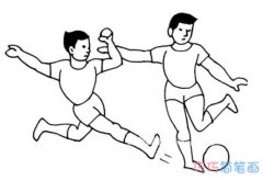 踢足球小男孩怎么画简单易学_素描小男孩简笔画图片