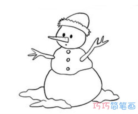 冬天小雪人怎么画简洁_雪人简笔画图片