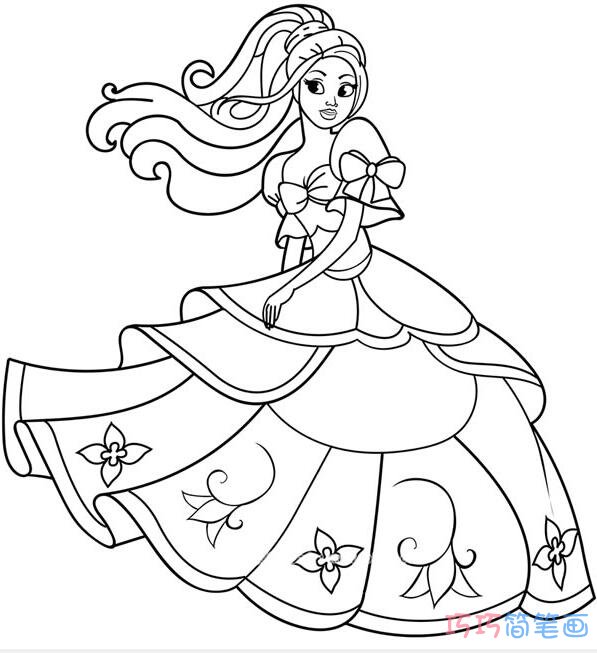 公主跳舞素描怎么画好看简单_公主简笔画图片