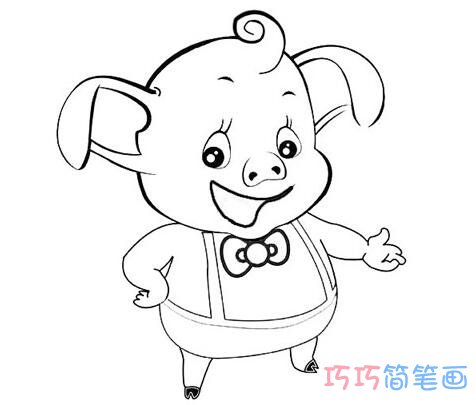 卡通可爱小猪怎么画呆萌可爱_小猪简笔画图片