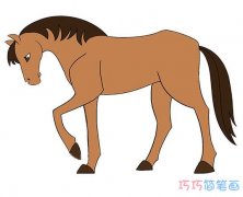 如何画一匹骏马素描简单漂亮_彩色骏马简笔画图片