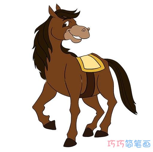  卡通马怎么画多彩好看_马简笔画图片