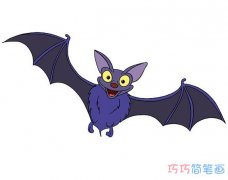 怎么画蝙蝠素描简单涂颜色_卡通蝙蝠简笔画图片