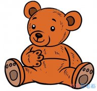 玩具小熊素描的画法简单可爱_彩色小熊简笔画图片