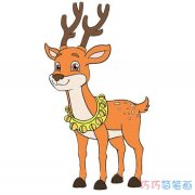 怎么画圣诞驯鹿素描涂色_卡通驯鹿简笔画图片