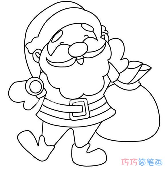 圣诞老人怎么画可爱简洁_圣诞老人简笔画图片