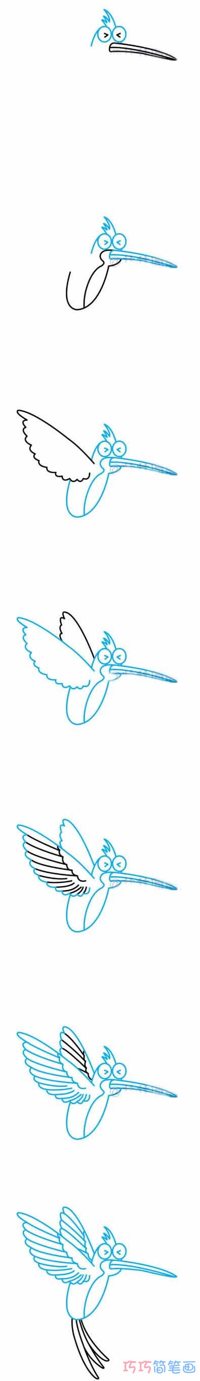 蜂鸟怎么画可爱简洁_带步骤图蜂鸟简笔画图片