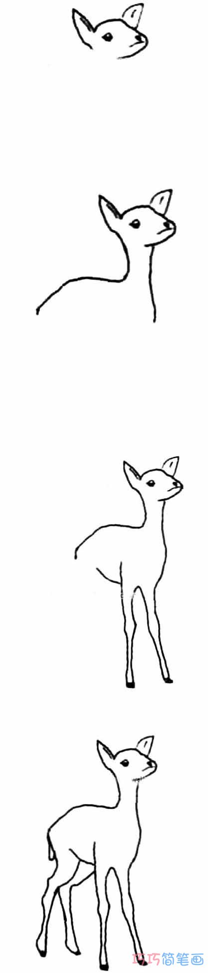 麋鹿怎么画简洁好看_带步骤图麋鹿简笔画图片