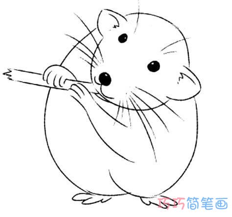 偷吃的老鼠怎么画简洁可爱_带步骤图老鼠简笔画图片